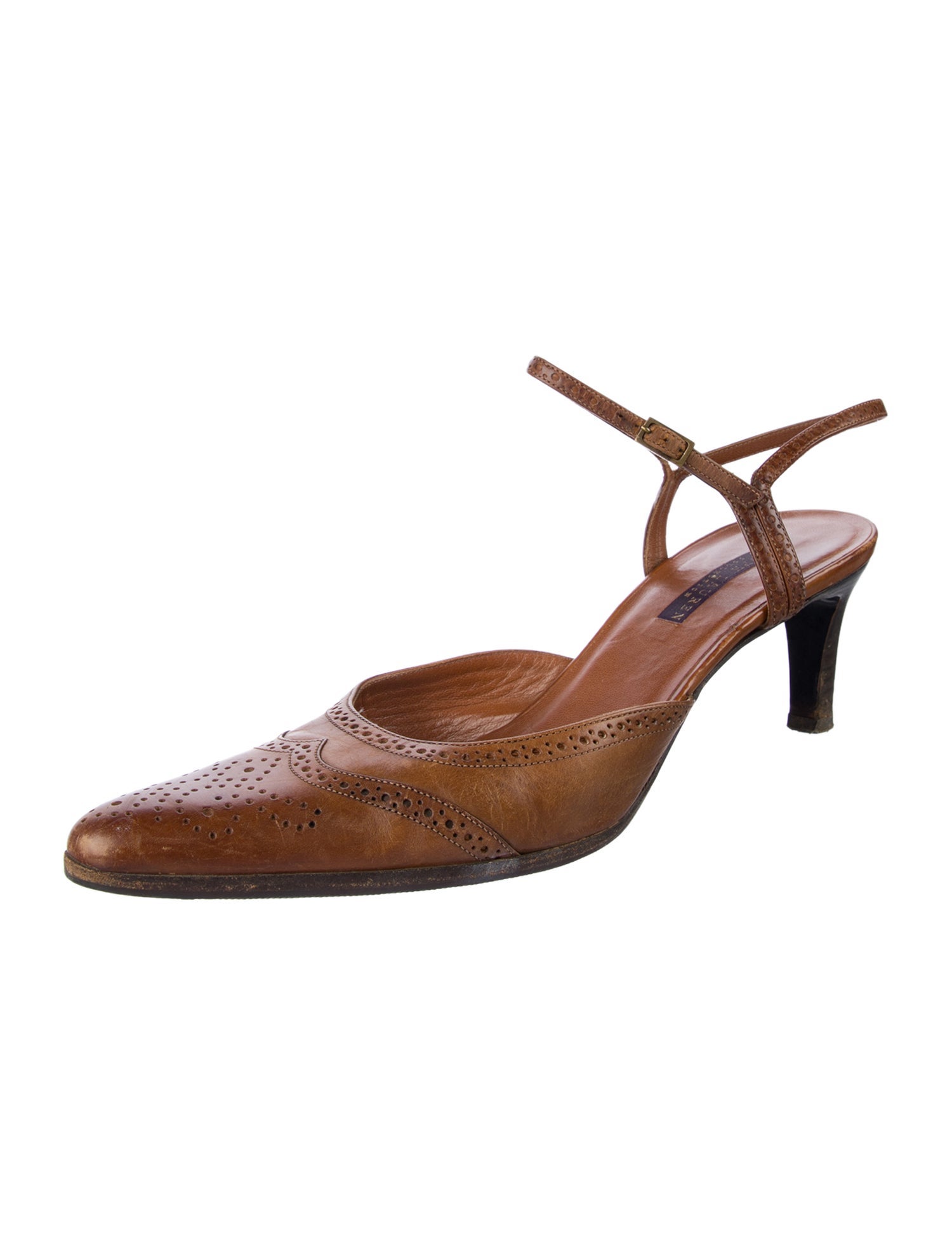 Ralph Lauren Collection Leather Slingback Pumps
